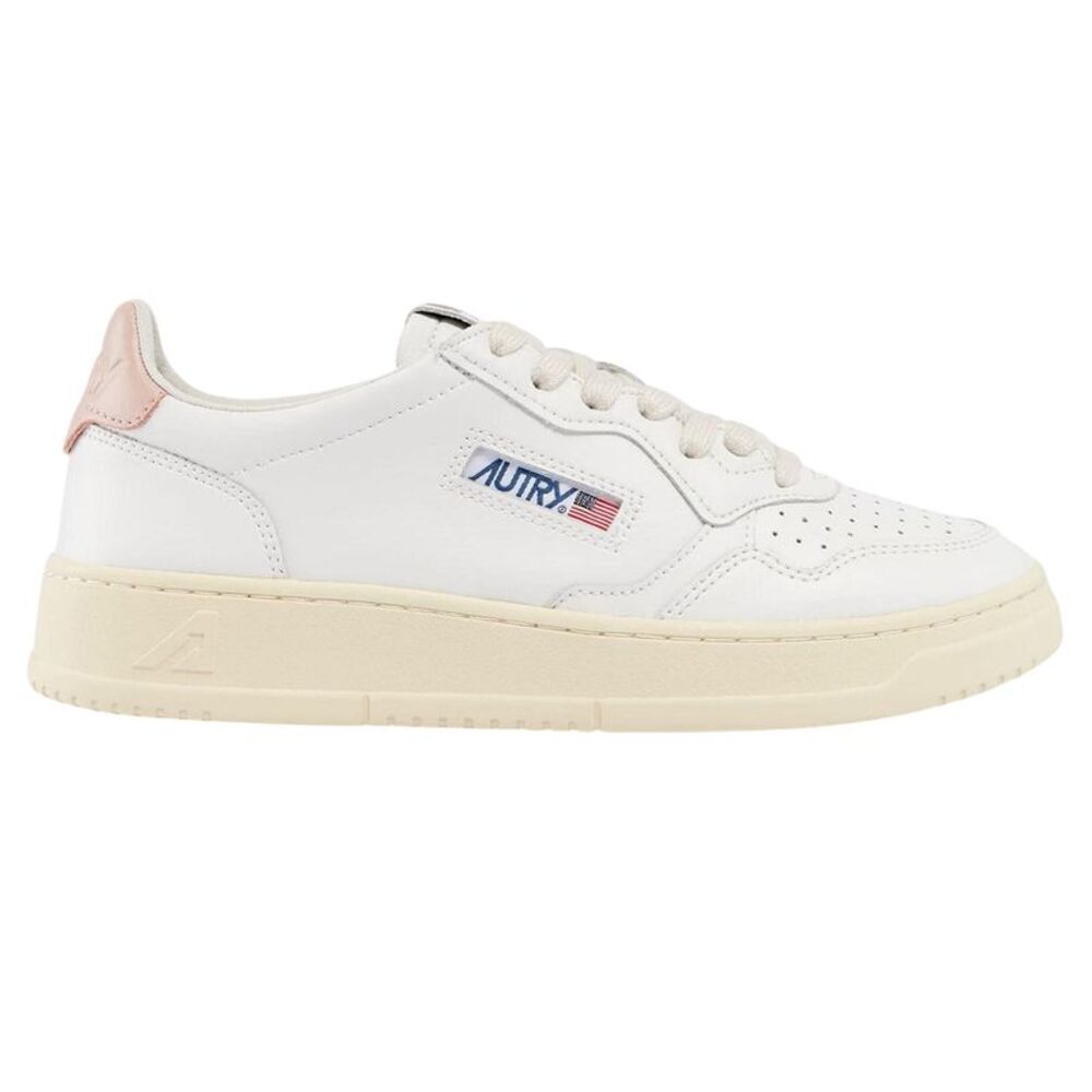 Autry Womens/Ladies Leather Court Trainers / White/Pink